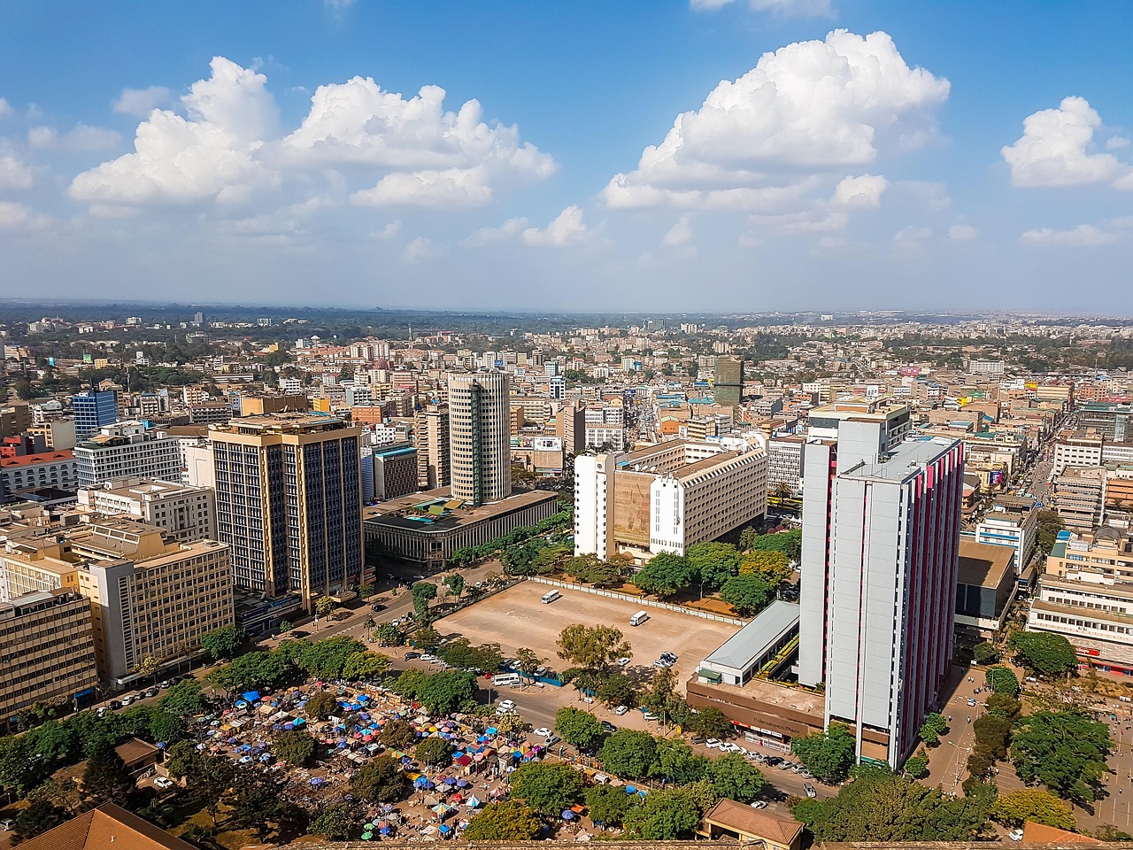 Flights to Nairobi (NBO) - Nairobi city skyline - book airline tickets